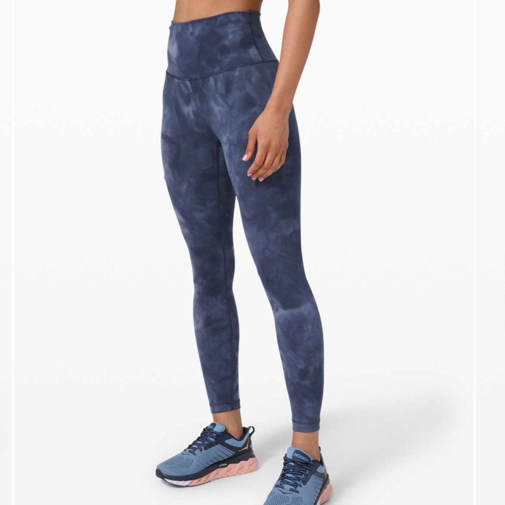 Lululemon Wunder Train High Rise Diamond Dye Naval Blue 25 inch - size 4